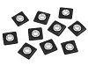 Leatherette Square Eyelet Applique / Grommets Faux Leather Patch sew-on, 8 mm 