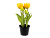 Maceta con tulipanes artificiales