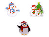 Vianočné gélové samolepky na okno - snehuliak, tučniak