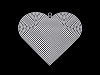 Griglia in tela di plastica per punto croce, cuore, motivo: fiocchi di neve