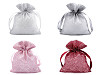 Sacchetto regalo, dimensioni: 10 x 13 cm, organza, con glitter