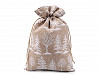 Bolsa de regalo con estampado de árbol de Navidad, 20 x 30 cm, imitación de yute