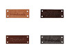 Étiquette en cuir « Handmade » (« Fait main »), « With love » (« Avec amour »), 16 x 44 mm