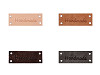 Bőr dísz címke / Handmade, With love 16x44 mm