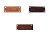 Kožená cedulka / štítek Handmade, With love 16x44 mm