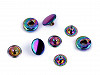 Bottoni automatici in metallo, dimensioni: Ø 12 mm, motivo: arcobaleno