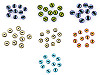 Стъклени очи за залепяне котка, дракон Ø10 и 12 мм