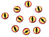Occhi di vetro per attività di fai-da-te, motivo: gatto, drago, dimensioni: Ø 10 e 12 mm