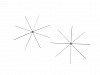 Base Étoile de Noël/Flocon de neige pour travail des perles, Ø 10,5 cm, 12,5 cm, 13,5 cm