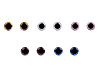 Yeux de sécurité avec paillettes, Ø 10 mm
