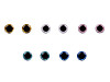 Yeux de sécurité avec paillettes, Ø 10 mm