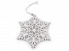 Wooden Snowflake with Glitters Hanging Decoration Ø17 cm