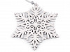 Wooden Snowflake with Glitters Hanging Decoration Ø17 cm