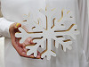 Fiocco di neve decorativo, in legno, dimensioni: 17 x 20 cm