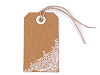 Targhetta / Targhetta portanome in carta naturale con occhiello in metallo, dimensioni: 45 x 80 mm