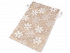 Sacchetto regalo, in broccato, dimensioni: 20 x 30 cm, motivo: fiocchi di neve