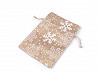 Bolsa de regalo con brocado 13x18 cm, copos de nieve