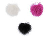 Fur Pom Pom with Loop Ø8 cm