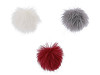 Pompon en fourrure avec boucle, Ø 8 cm