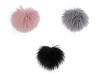 Fur Pom Pom with Loop Ø8 cm