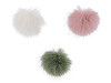 Fur Pom Pom with Loop Ø8 cm