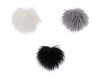 Pompon en fourrure avec boucle, Ø 8 cm