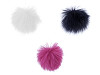 Pompon en fourrure avec boucle, Ø 8 cm