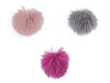 Pompon en fourrure avec boucle, Ø 8 cm