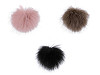 Pompon en fourrure avec boucle, Ø 8 cm