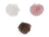 Fur Pom Pom with Loop Ø8 cm