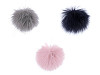 Fur Pom Pom with Loop Ø8 cm