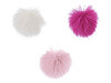 Pompon en fourrure avec boucle, Ø 8 cm