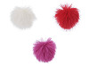 Pompon en fourrure avec boucle, Ø 8 cm