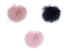 Pompon en fourrure avec boucle, Ø 8 cm