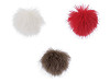 Fur Pom Pom with Loop Ø8 cm