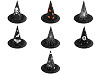 Cappello da strega di Carnevale, motivo: ragnatela, teschio, pipistrello, zucca, strega