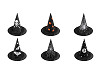 Karneval-Hexenhut – Spinngewebe, Totenkopf, Fledermaus, Kürbis, Zauberin