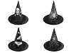 Cappello da strega di Carnevale, motivo: ragnatela, teschio, pipistrello, zucca, strega