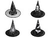 Carnival witch hat - spider web, skull, bat, pumpkin, witch