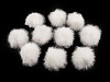 Pompon en fourrure avec boucle, Ø 3,5 cm