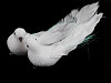Dekorace holubice s klipem svatební, vánoční AB efekt (2 ks)