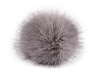 Pompon en fourrure avec boucle, Ø 12 et 14 cm