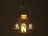 Casa de madera iluminada, adorno para colgar, 2.ª calidad