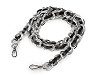 Eco Leather Strap with Chain and Carabiner Hooks, width 2 cm