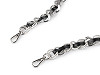 Eco Leather Strap with Chain and Carabiner Hooks, width 2 cm