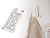 Self-adhesive metal hook, set of 6 pcs