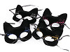 Karnevalová maska - škraboška sametová s glitry kočka (1 ks)