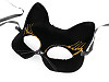 Karnevalová maska - škraboška zamatová s glitrami mačka