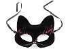 Masque de carnaval en velours avec paillettes, Chat