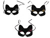 Masque de carnaval en velours avec paillettes, Chat